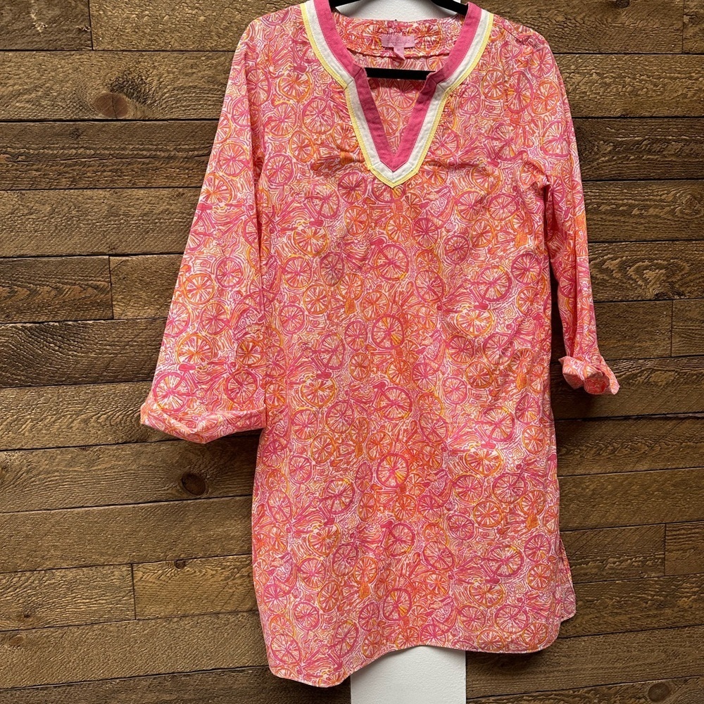 Lilly Pulitzer Pink Citrus Print Cotton Tunic Dress Size M